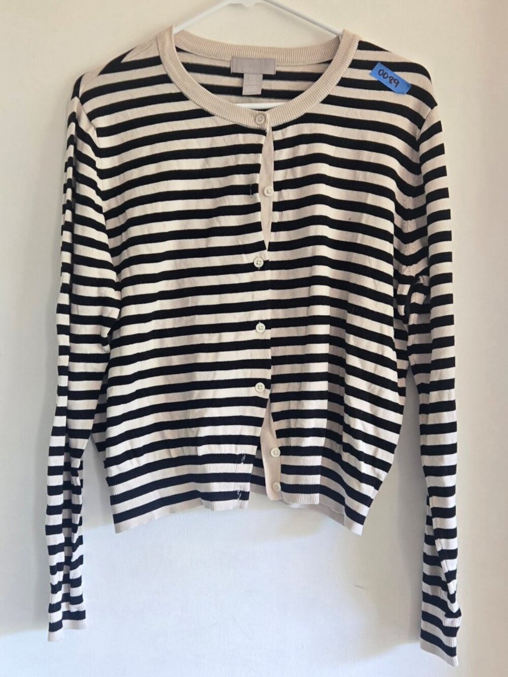 Black and White Striped Cardigan